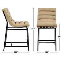 Nicco Sand Faux Leather Counter Stools, Set of 2