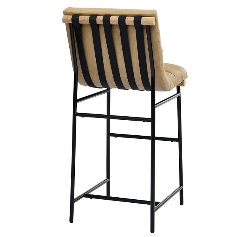 Nicco Sand Faux Leather Bar Stools, Set of 2