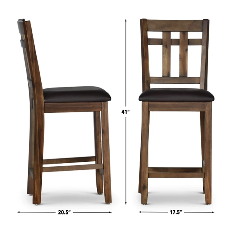 Faux Leather Saranac Counter Stools, Set of 2