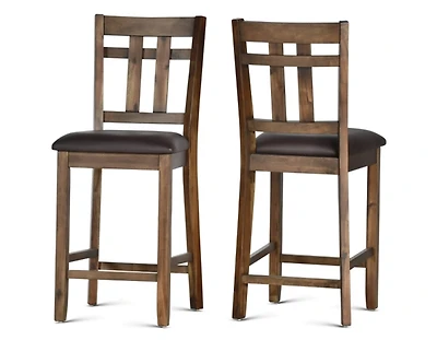 Faux Leather Saranac Counter Stools, Set of 2
