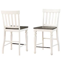 White Two Tone Joanna Counter Stools, Set of 2