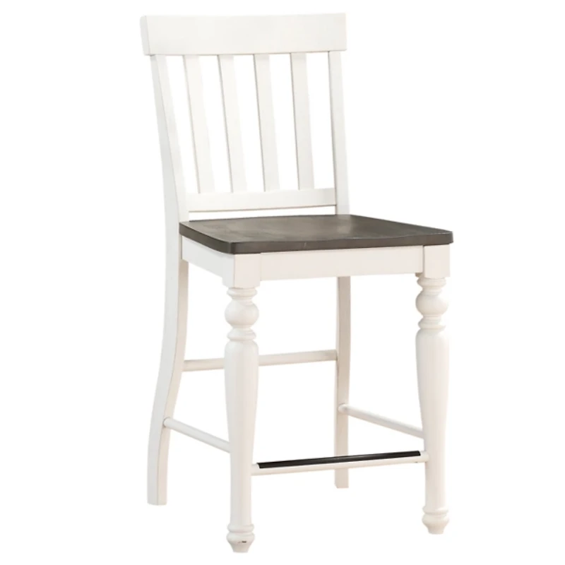 White Two Tone Joanna Counter Stools, Set of 2
