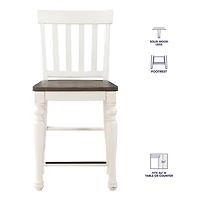 White Two Tone Joanna Counter Stools, Set of 2