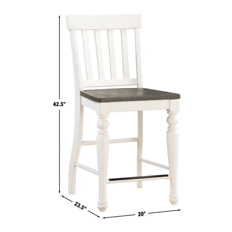White Two Tone Joanna Counter Stools, Set of 2
