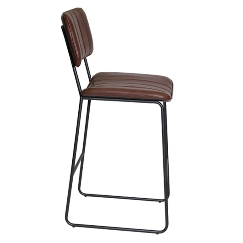 Brown Faux Leather Tribeca Bar Stool
