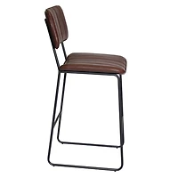 Brown Faux Leather Tribeca Bar Stool