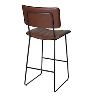 Brown Faux Leather Tribeca Bar Stool