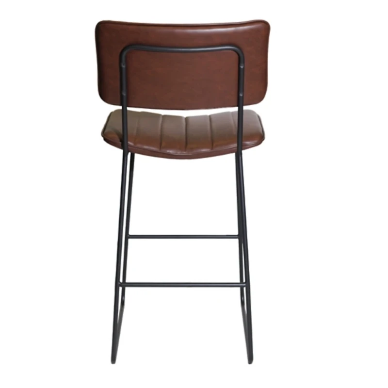 Brown Faux Leather Tribeca Bar Stool