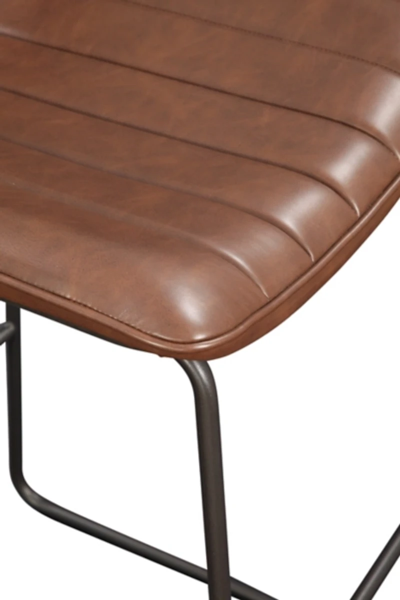 Brown Faux Leather Tribeca Bar Stool
