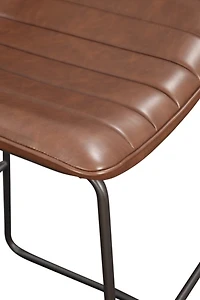 Brown Faux Leather Tribeca Bar Stool