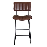 Brown Faux Leather Tribeca Bar Stool