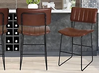 Brown Faux Leather Tribeca Counter Stool