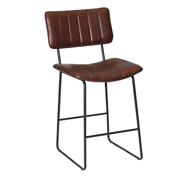 Brown Faux Leather Tribeca Counter Stool