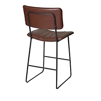 Brown Faux Leather Tribeca Counter Stool