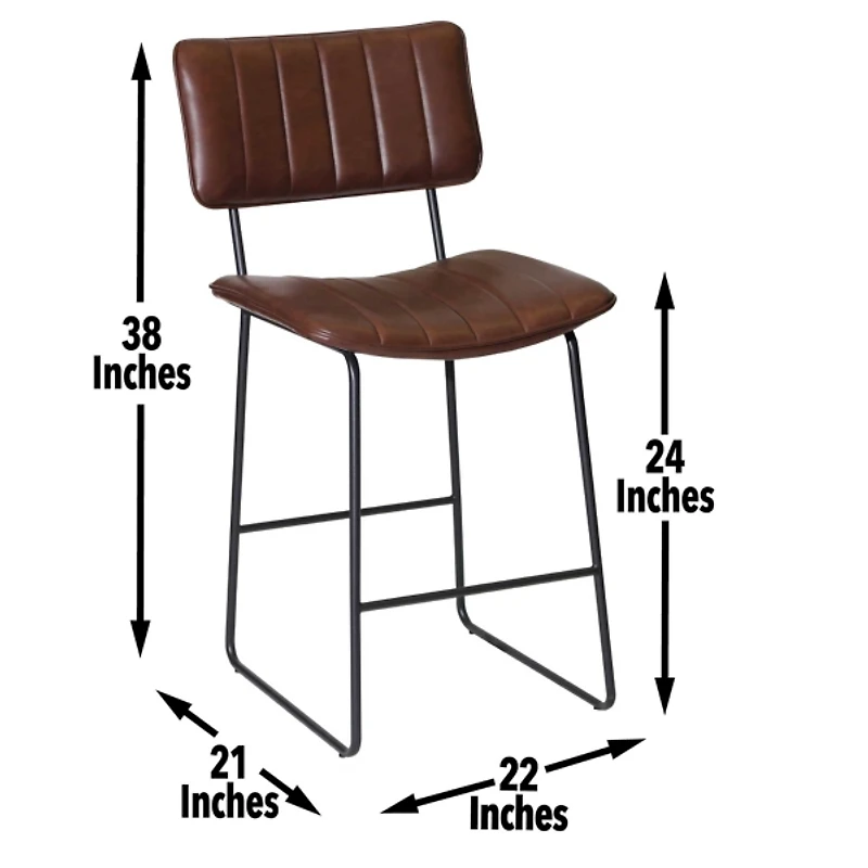 Brown Faux Leather Tribeca Counter Stool