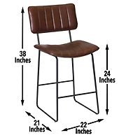 Brown Faux Leather Tribeca Counter Stool