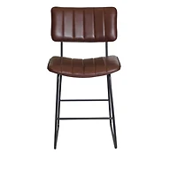 Brown Faux Leather Tribeca Counter Stool