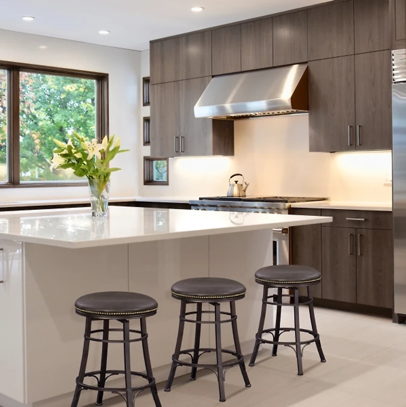 Faux Leather Bali Swivel Counter Stool