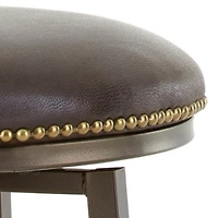 Faux Leather Bali Swivel Counter Stool