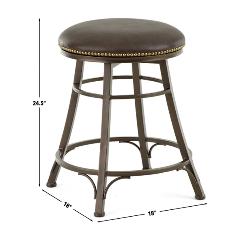 Faux Leather Bali Swivel Counter Stool