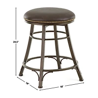 Faux Leather Bali Swivel Counter Stool