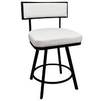 White Faux Leather Zenon Swivel Counter Stool