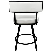 White Faux Leather Zenon Swivel Counter Stool