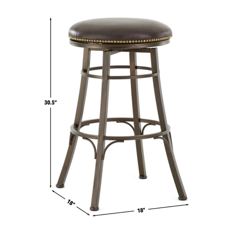 Faux Leather Bali Swivel Bar Stool