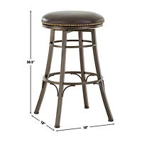 Faux Leather Bali Swivel Bar Stool