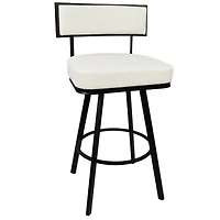 White Faux Leather Zenon Swivel Bar Stool