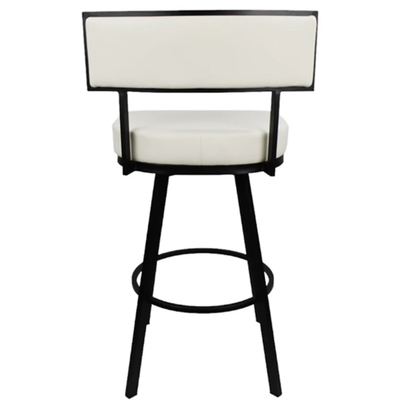White Faux Leather Zenon Swivel Bar Stool