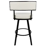 White Faux Leather Zenon Swivel Bar Stool