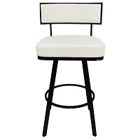 White Faux Leather Zenon Swivel Bar Stool