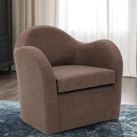 Brown Swivel Club Accent Chair
