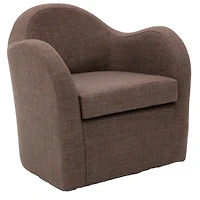 Brown Swivel Club Accent Chair