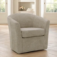 Oatmeal Upholstered Swivel Accent Chair