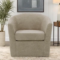 Oatmeal Upholstered Swivel Accent Chair
