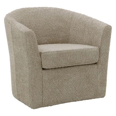 Oatmeal Upholstered Swivel Accent Chair