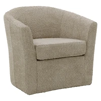 Oatmeal Upholstered Swivel Accent Chair