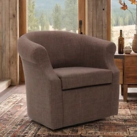 Brown Upholstered Nikole Swivel Accent Chair