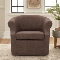 Brown Upholstered Nikole Swivel Accent Chair