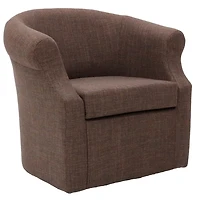 Brown Upholstered Nikole Swivel Accent Chair
