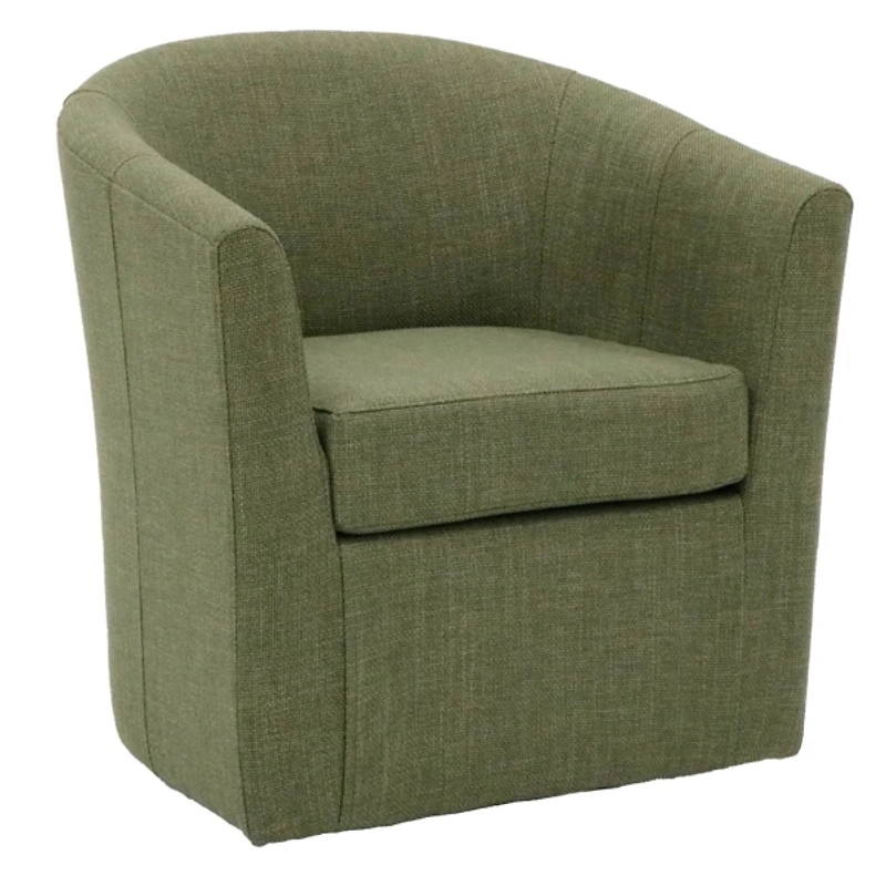 Green Upholstered Swivel Accent Chair