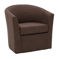 Truffle Brown Upholstered Swivel Accent Chair