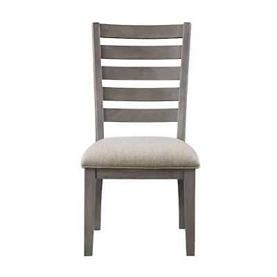 Gray Wood Ladderback Dining Chair