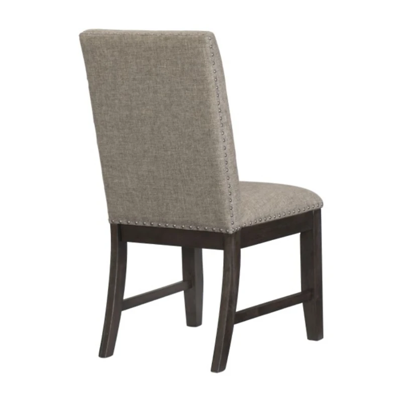 Rustic Brown Wood Upholstered Dining Chair