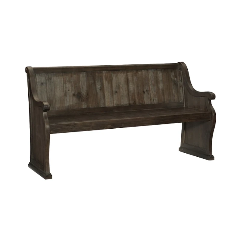 Antique Brown Wood Church Pew Bench