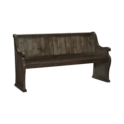 Antique Brown Wood Church Pew Bench