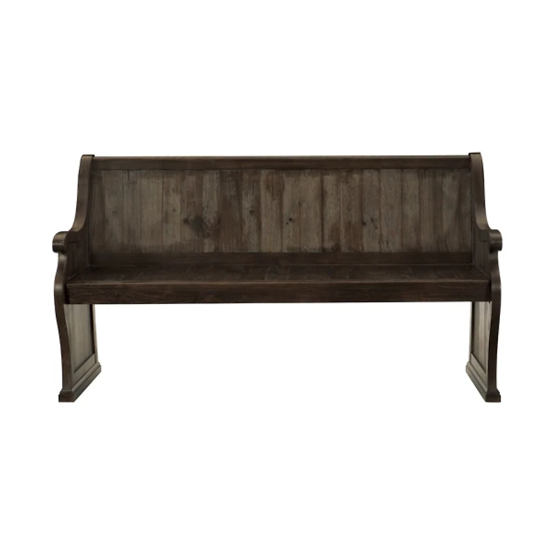 Antique Brown Wood Church Pew Bench