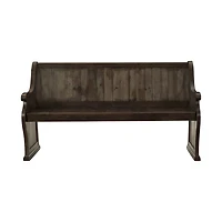 Antique Brown Wood Church Pew Bench